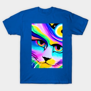 Cosmic Anime Cat Close-Up T-Shirt